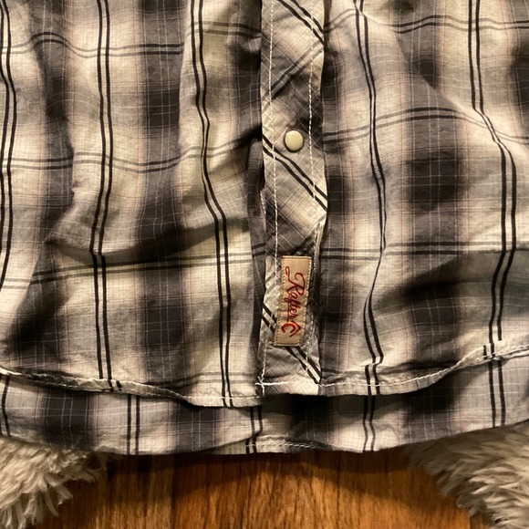 Rafter C Western Shirt Snap Front Mens Size XL Plaid Long Sleeve - Picture 6 of 9